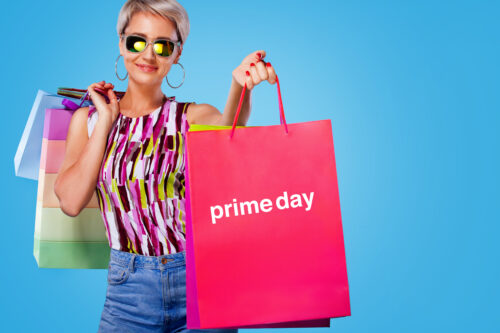 woman holding shopping bags prime day