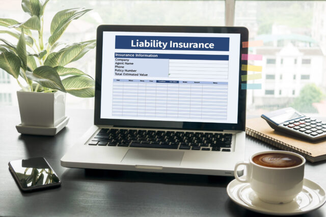 liability insurance digital form on computer