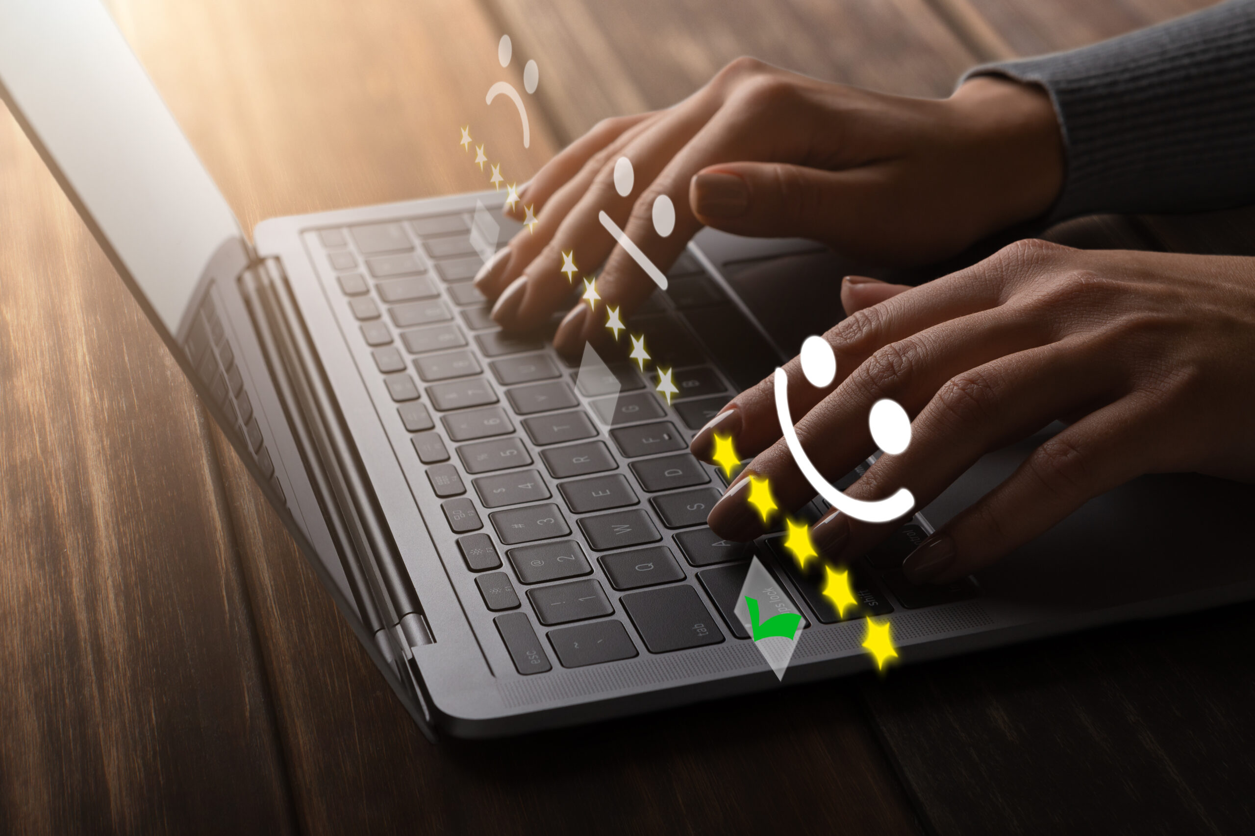 person typing on keyboard reviews
