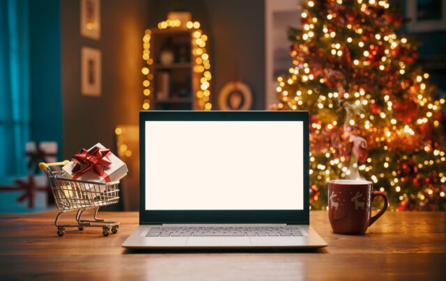 Christmas shopping online at home