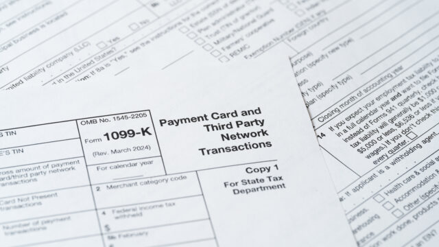 Form 1099-K, Payment Card and Third Party Network Transactions, IRS Tax Document Close-Up